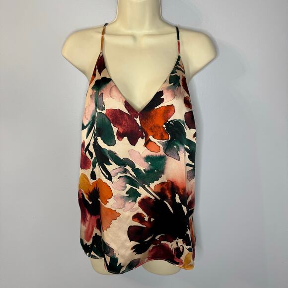 Cami NYC The Olivia Cami Autumn Wildflowers Silk V Neck Cami Top Women's S - Picture 1 of 15